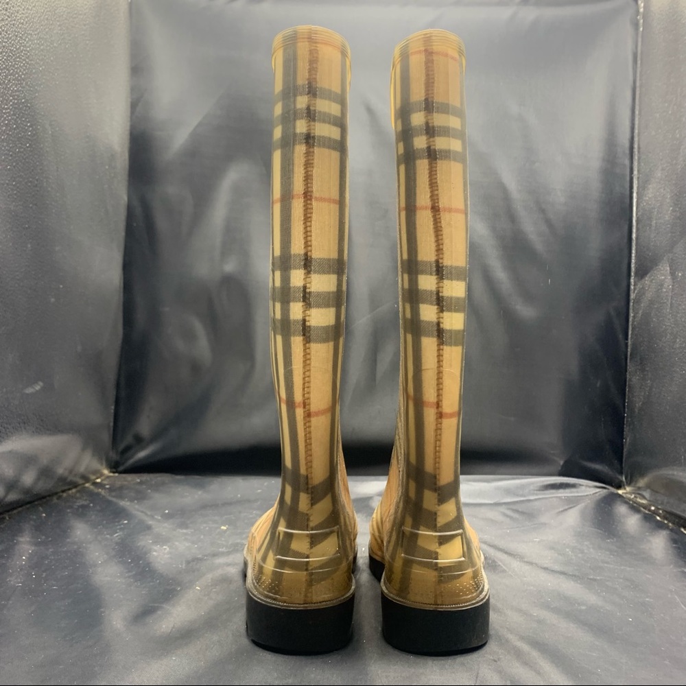 BURBERRY Haymarket Rain Boots Plaid Check Pattern - Picture 10 of 11